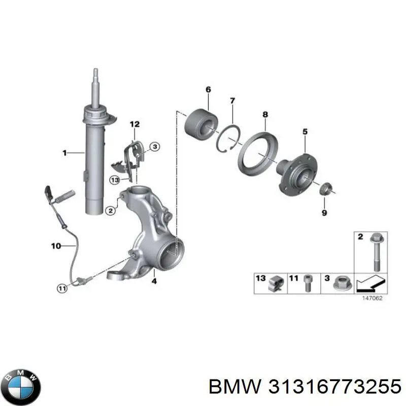 Comprar 31316773255 BMW Amortiguador delantero izquierdo