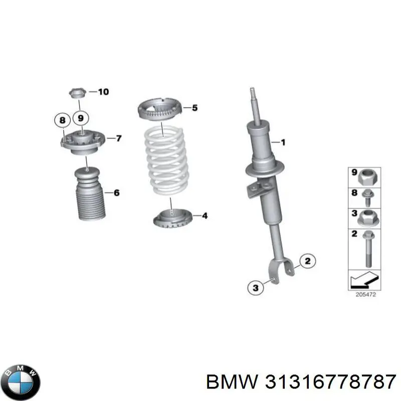 31316778787 BMW amortiguador delantero izquierdo