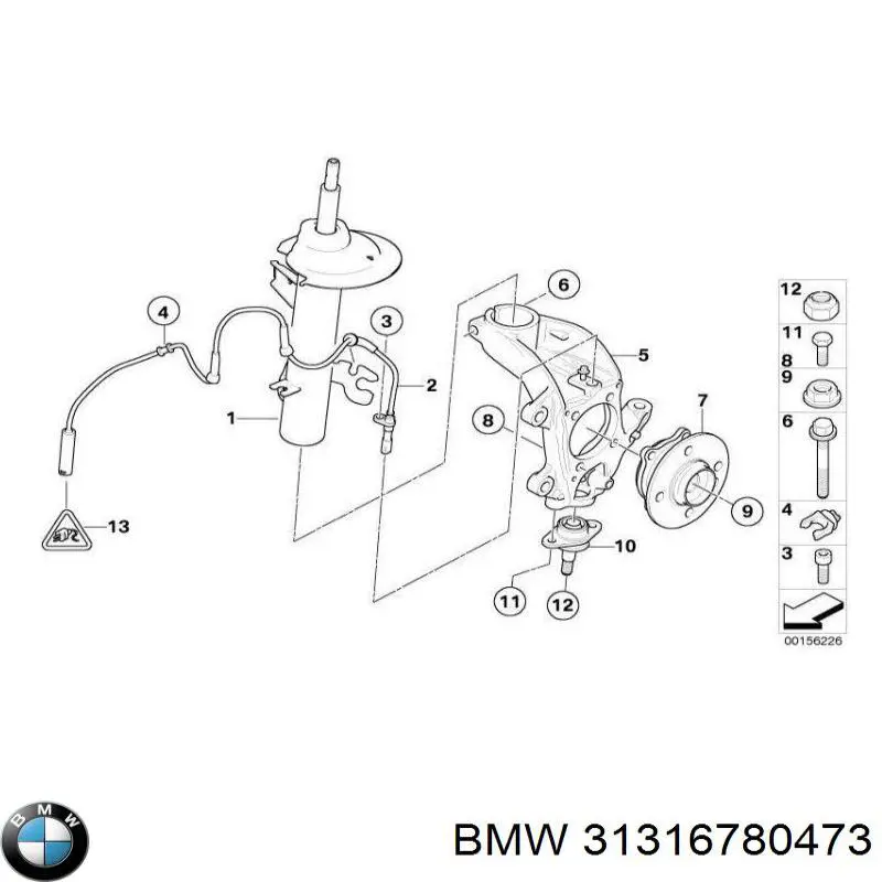 31316780473 BMW amortiguador delantero izquierdo