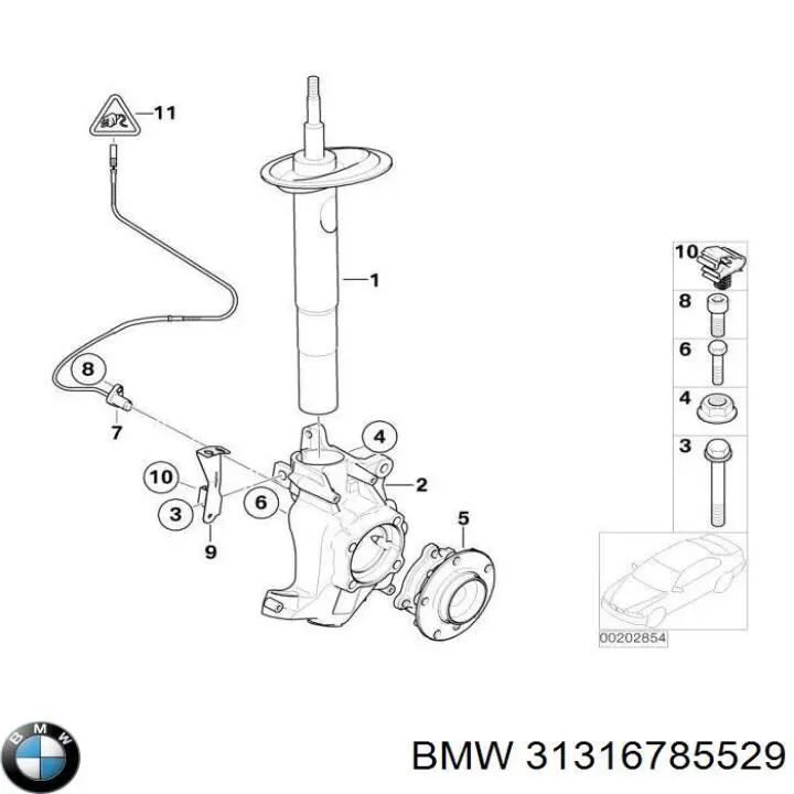 37116770055 BMW amortiguador delantero izquierdo