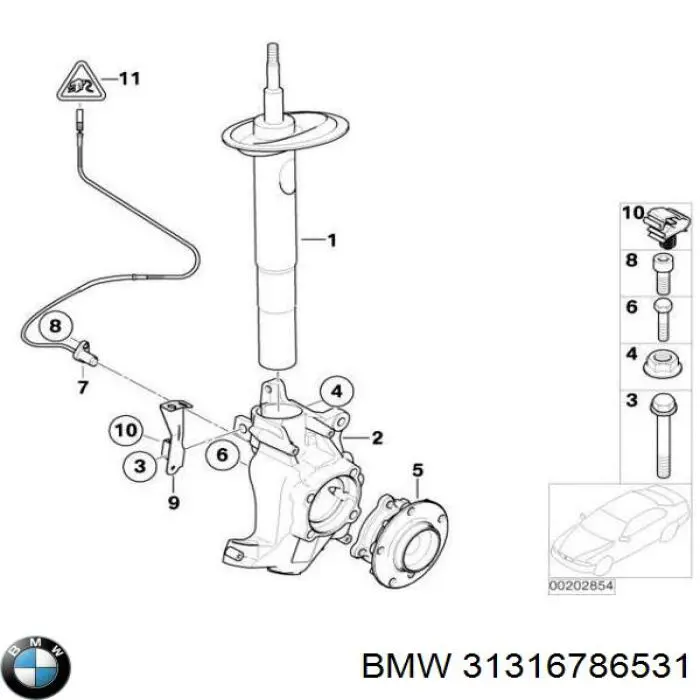 Amortiguador delantero izquierdo BMW 31316786531 precio, desde 91,48 EUR