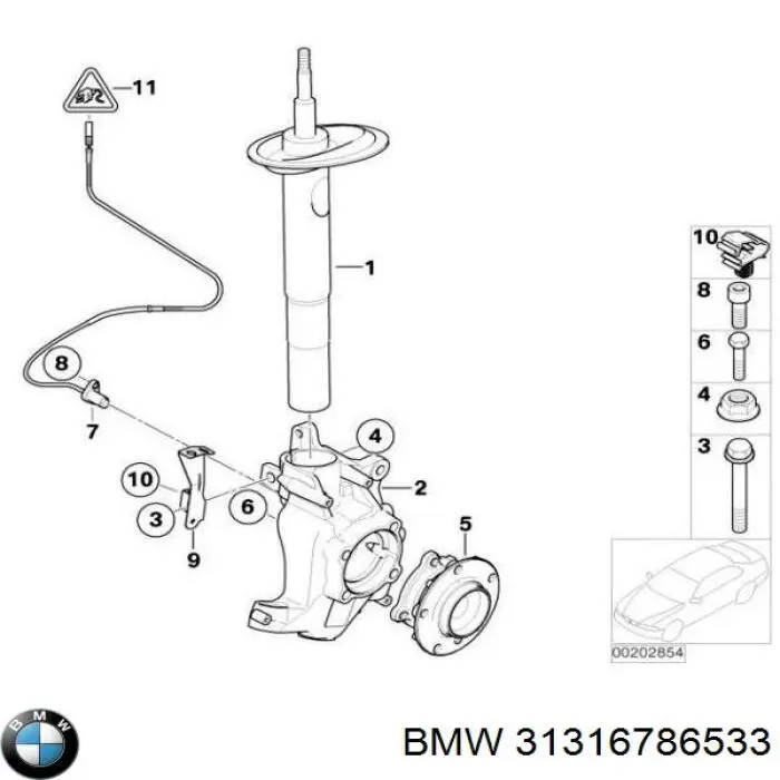 Amortiguador delantero izquierdo 31316786533 BMW