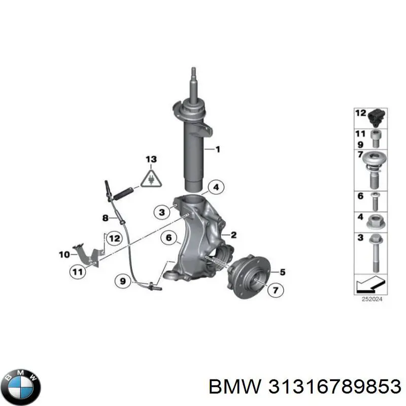 Comprar 31316789853 BMW Amortiguador delantero izquierdo