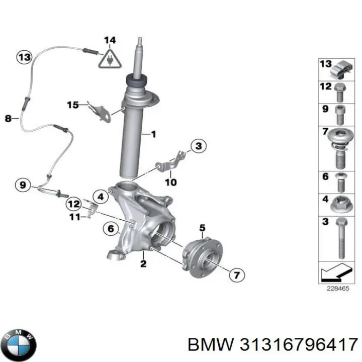 31316796417 BMW amortiguador delantero izquierdo