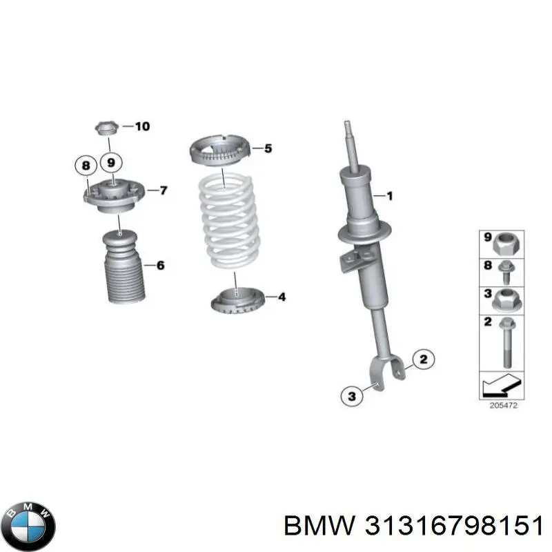 Comprar 31316798151 BMW Amortiguador delantero izquierdo
