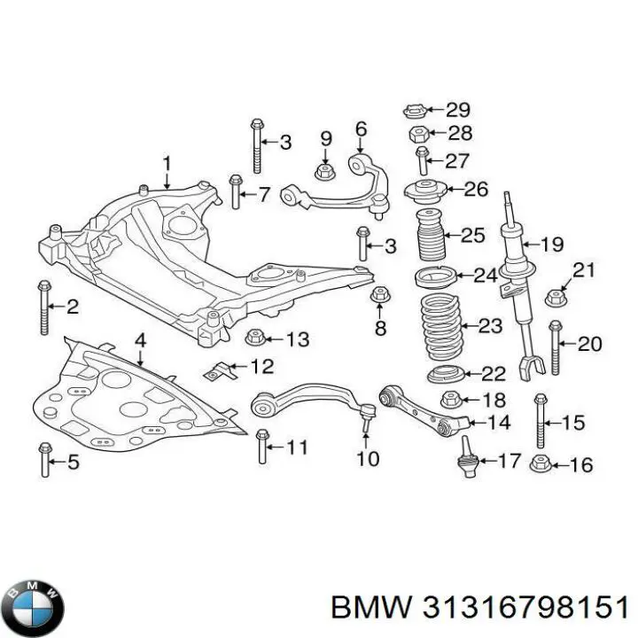 31316798151 BMW Amortiguador frontal izquierdo