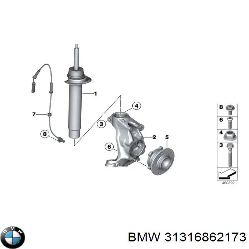 31316862173 BMW amortiguador delantero