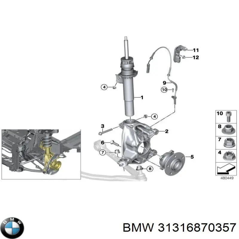 Amortiguador delantero izquierdo BMW 31316870357 precio, desde 122,72 EUR