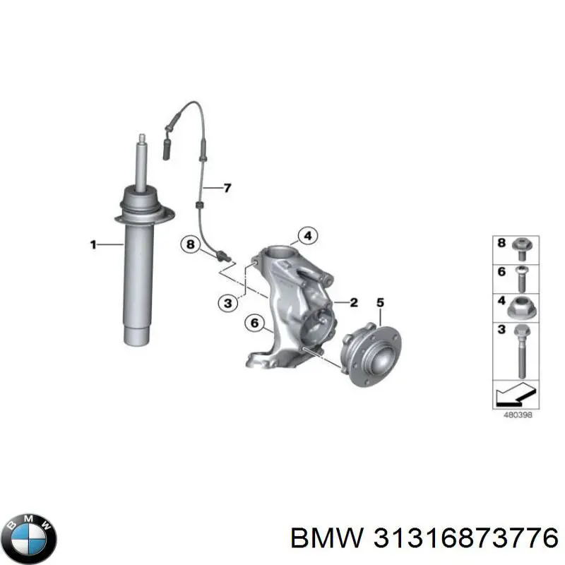 31316873776 BMW amortiguador delantero