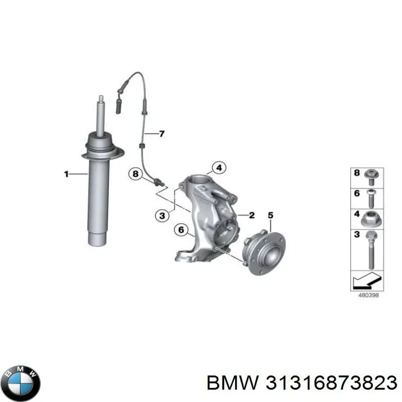 31316873823 BMW Amortiguador frontal
