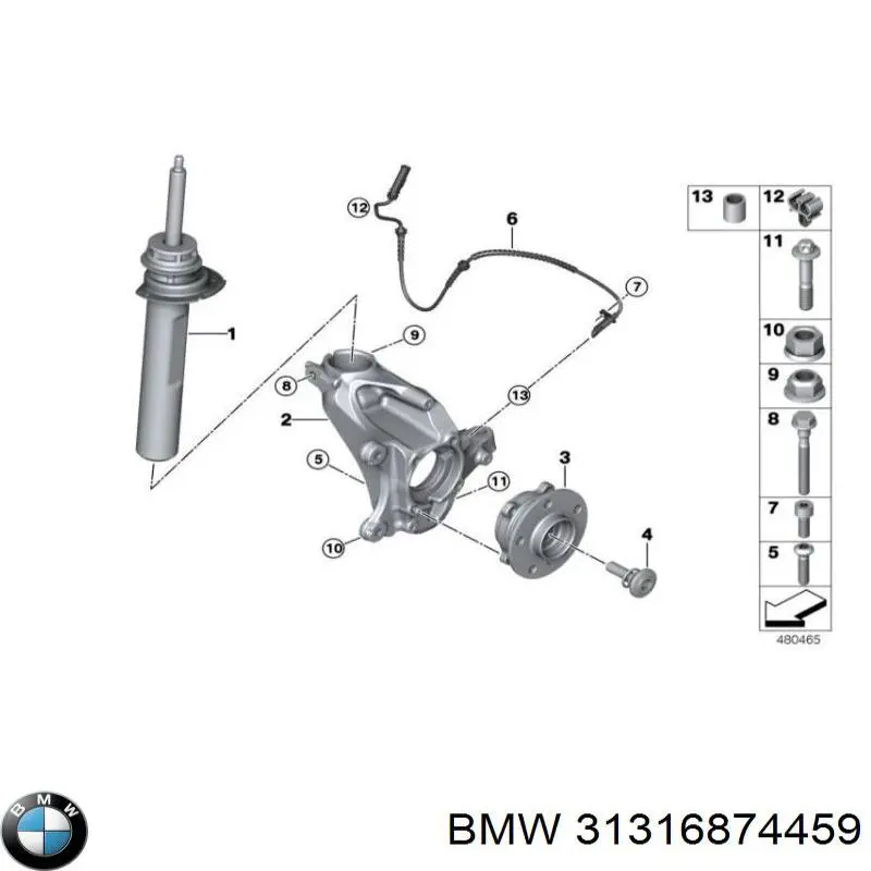 Comprar 31316874459 BMW Amortiguador delantero izquierdo