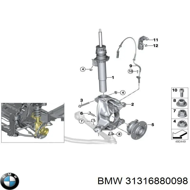 Amortiguador delantero derecho BMW 31316870358 precio, desde 105,06 EUR