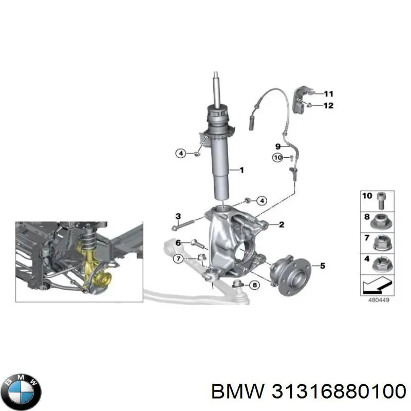 Comprar 31316870358 BMW Amortiguador delantero derecho
