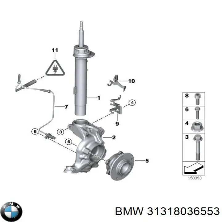 31318036553 BMW amortiguador delantero izquierdo