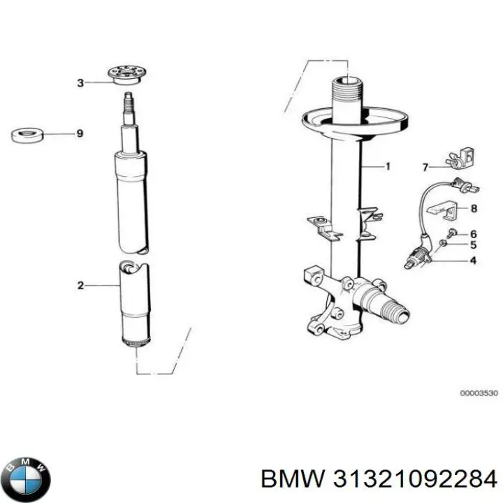 31321092284 BMW amortiguador delantero