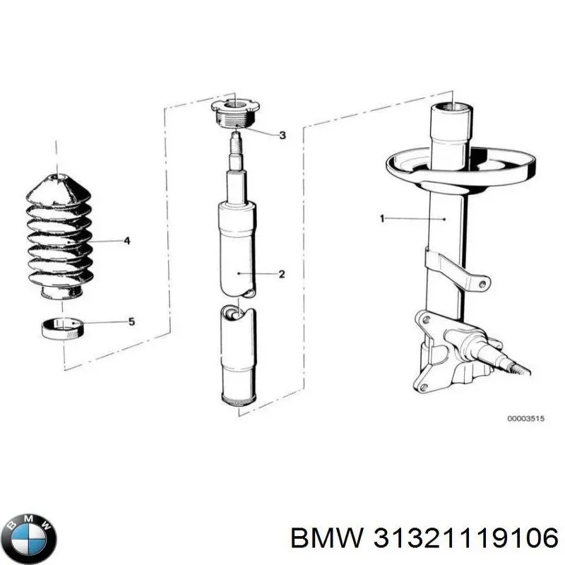 31321119106 BMW amortiguador delantero