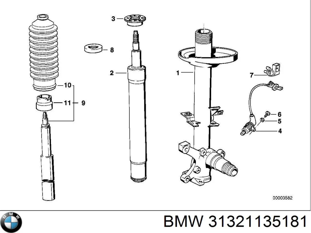 31321135181 BMW amortiguador delantero