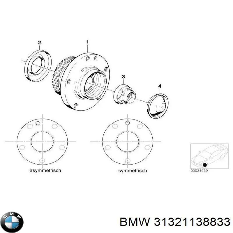 31321138833 BMW amortiguador delantero