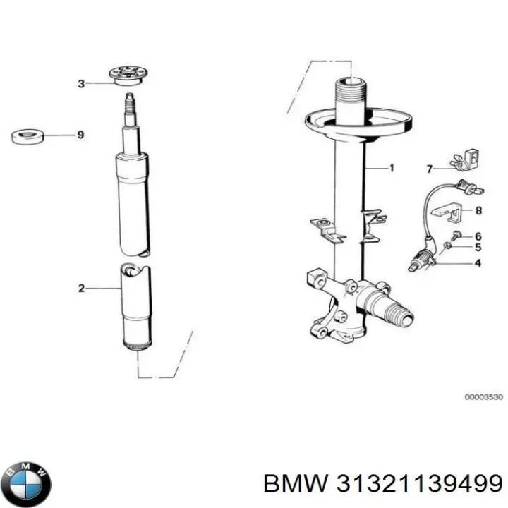 31321139499 BMW amortiguador delantero