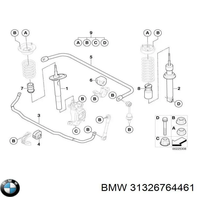 Amortiguador delantero izquierdo 31326764461 BMW