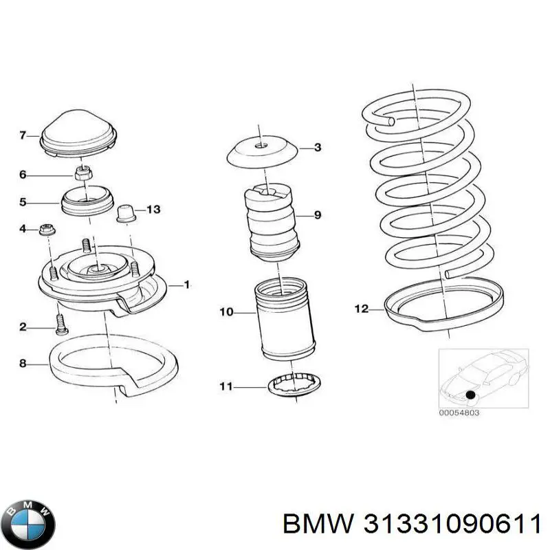 31331090611 BMW soporte amortiguador delantero