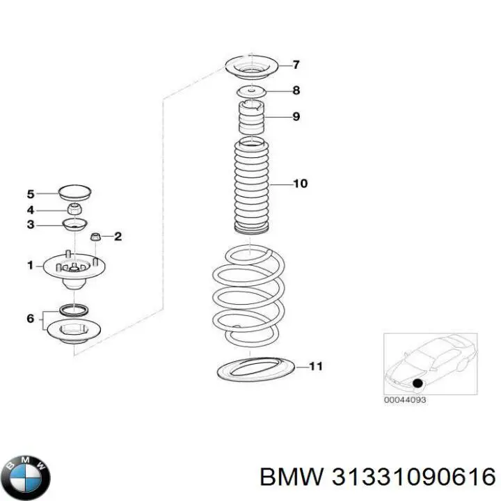 Cubierta amortiguador, Delantero para BMW 7 (E65, E66, E67)