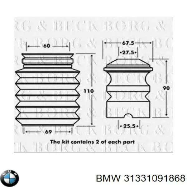31331091868 BMW Fuelle, amortiguador delantero