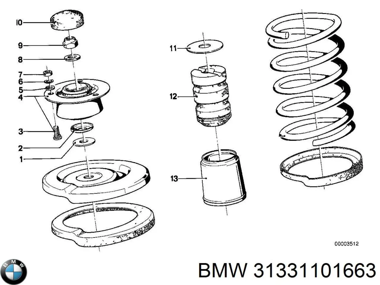 31331101663 BMW soporte amortiguador delantero