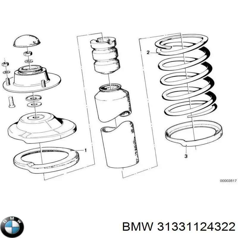 Espaciador de goma inferior del resorte delantero BMW 31331124322 precio, desde 4,25 EUR