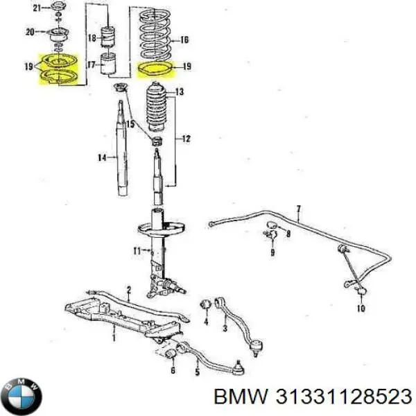 Comprar 31331128523 BMW Aislador de resorte delantero superior