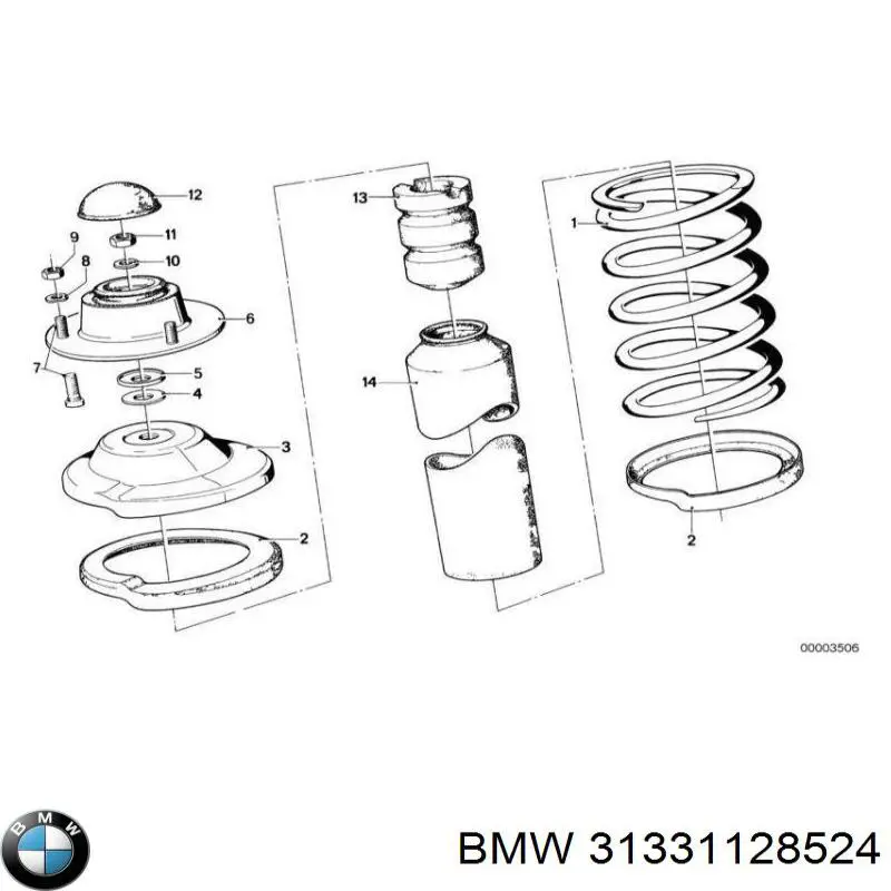 Plato superior metálico del resorte delantero BMW 31331128524 precio, desde 24,87 EUR