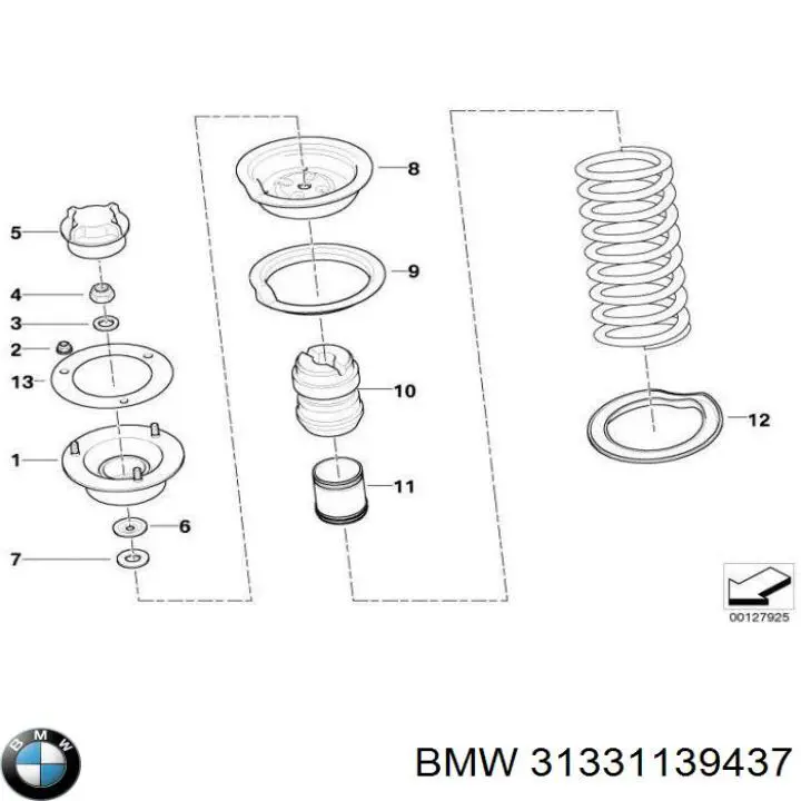 Soporte del amortiguador delantero BMW 31331139437 precio, desde 41,98 EUR