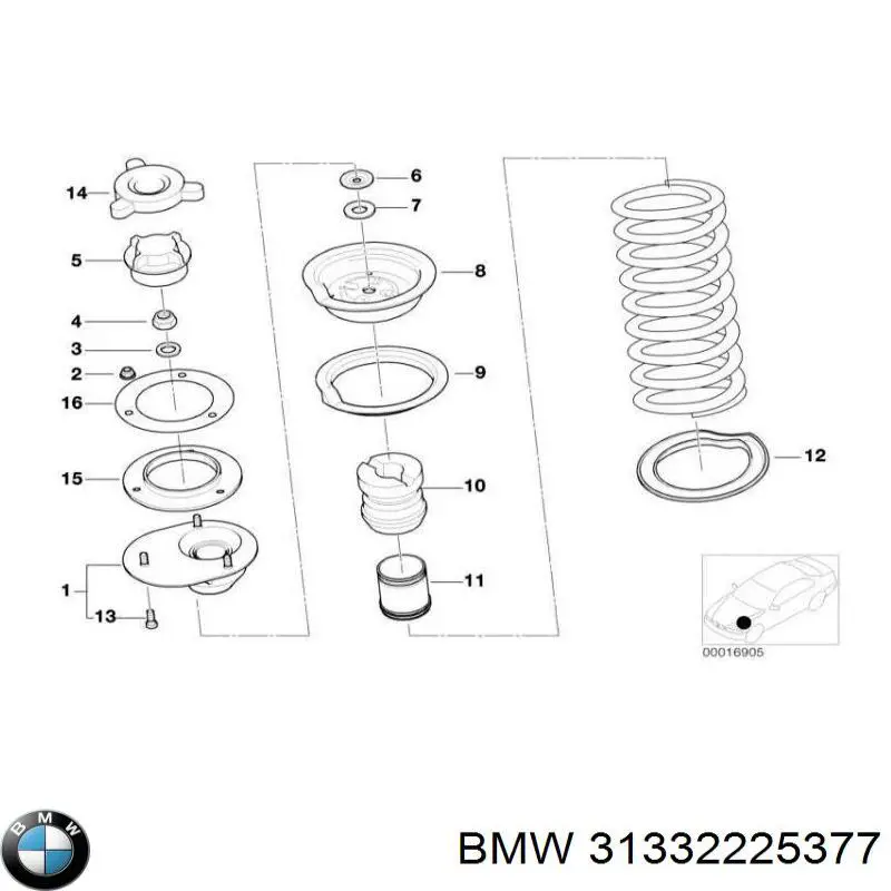 31332225377 BMW almohadilla de tope, suspensión delantera