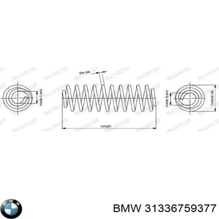 Muelle delantero 31336759377 BMW
