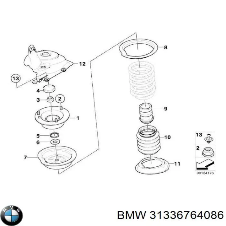 Tope de amortiguador delantero BMW 31336764086 precio, desde 19,52 EUR
