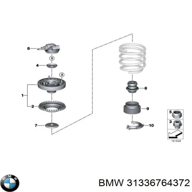 Espaciador de goma inferior del resorte delantero BMW 31336764372 precio, desde 6,66 EUR