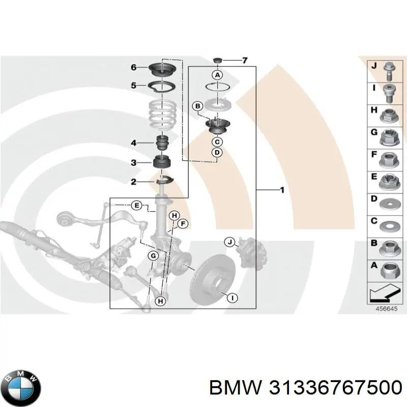 Comprar 31336767500 BMW Aislador de resorte delantero superior