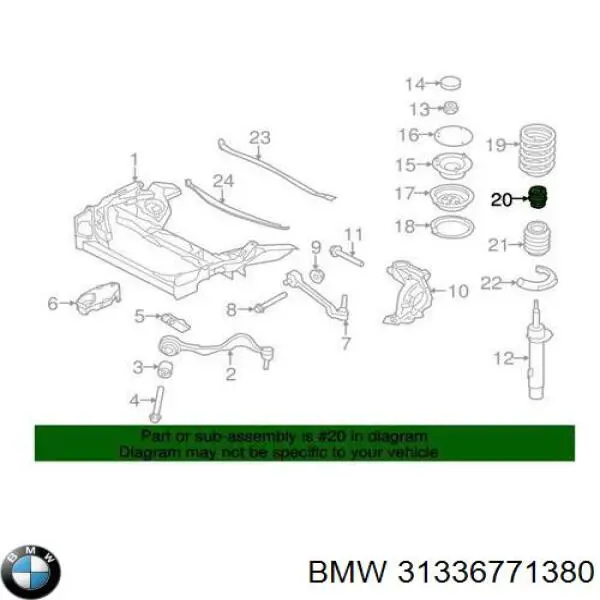 Almohadilla de tope, suspensión delantera para BMW 1 (E81, E87)
