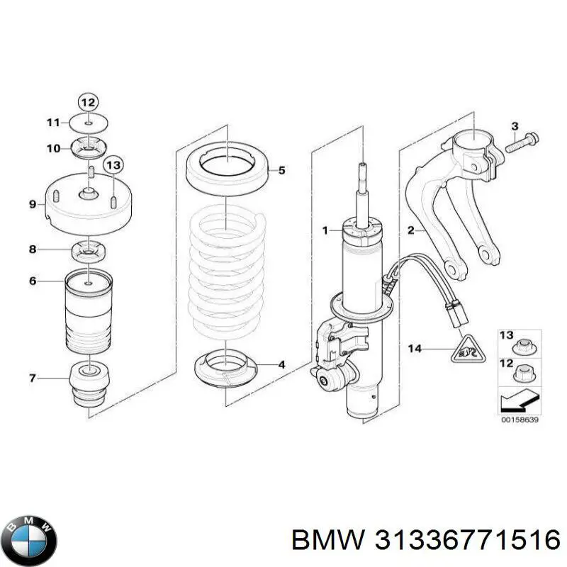 31336771516 BMW almohadilla de tope, suspensión delantera