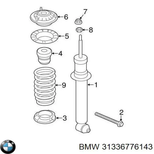 31336776143 BMW tope de amortiguador delantero, suspensión + fuelle
