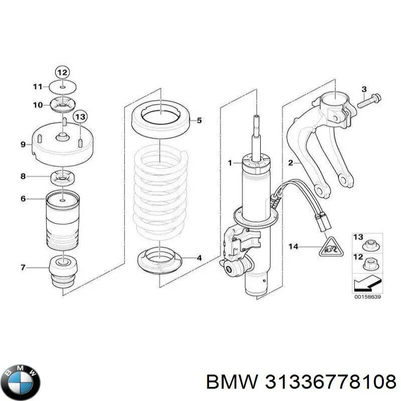 31336778108 BMW soporte amortiguador trasero