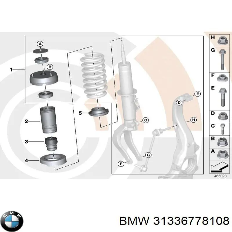 Comprar 31336778108 BMW Copela de amortiguador trasero
