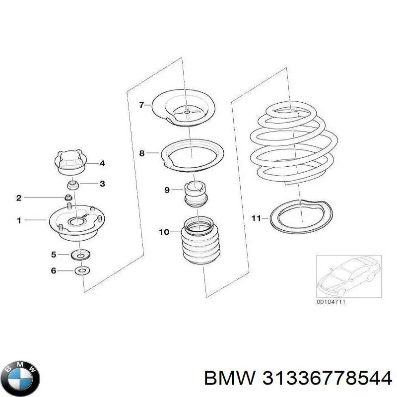 31336778544 BMW almohadilla de tope, suspensión delantera