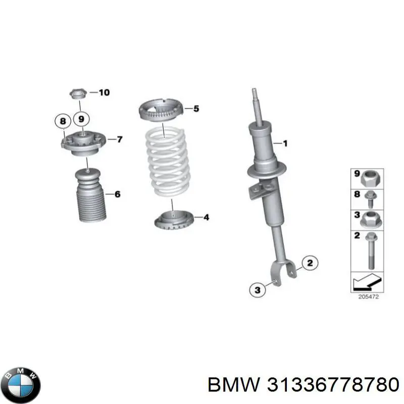 Tope de amortiguador delantero con guardapolvo BMW 31336778780 precio, desde 8,62 EUR