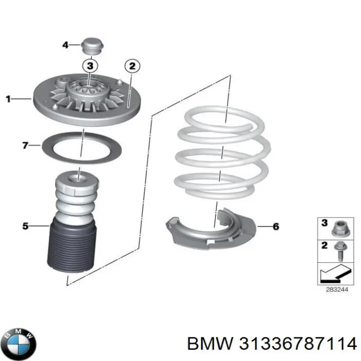 Espaciador (Anillo De Goma) Muelle Inferior Delantero para BMW X3 (F25)
