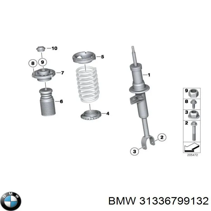 31336799132 BMW almohadilla de tope, suspensión delantera