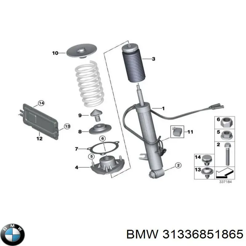 31336851865 BMW tope de amortiguador trasero, suspensión + fuelle