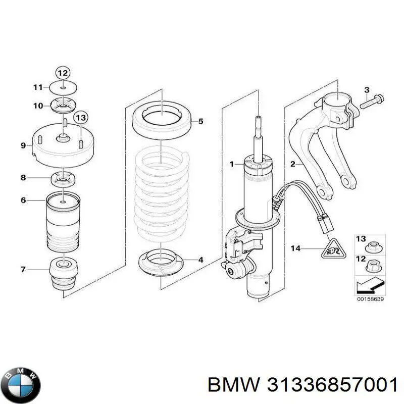 Caja de muelle, Eje delantero, arriba para BMW X6 (E72)