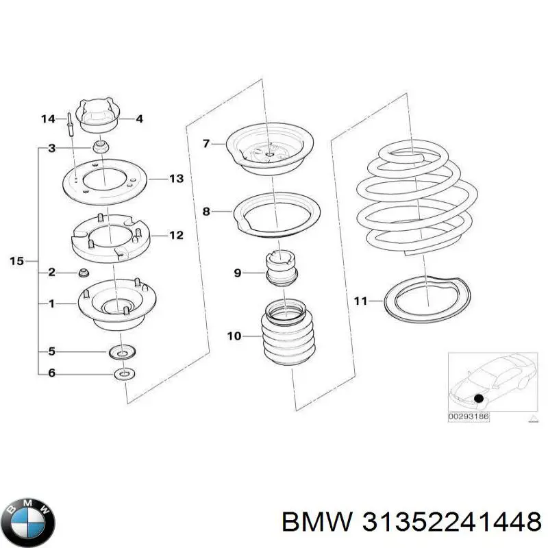 Soporte amortiguador delantero para BMW 3 (E46)