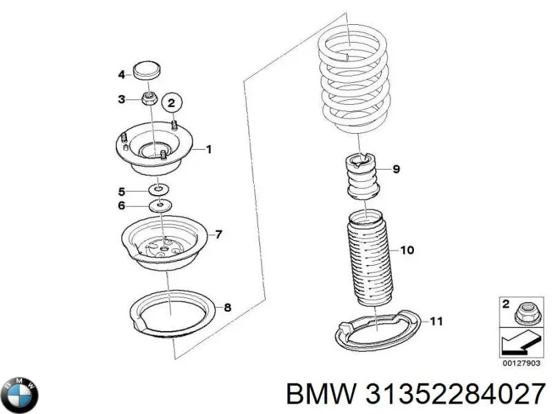 31352284027 BMW soporte amortiguador trasero